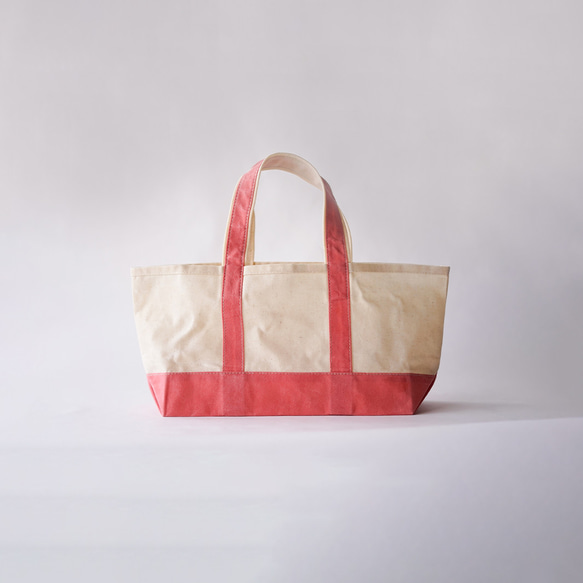 トートバッグ　[ Tote / S ] 　生成 + 西洋茜染 1枚目の画像