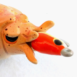 イカ釣りエギング・ペーパーウェイト鉛筆ホルダー　魚陶器　 8枚目の画像