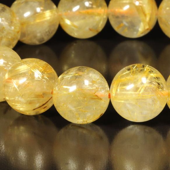 【黄金に輝く】１２ミリ 一点物 ゴールドタイチンルチルブレスレット金針水晶 ＴＫＲ４４ ギフトセット 作品動画あり 13枚目の画像