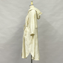SALE ジャガード織り フード付き ロングシャツ トップス レディース 七分袖 シャツワンピース 花柄 ヨシヨシ 15枚目の画像