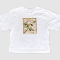 ハーブ刺繍Tシャツ＊エルダーフラワー 2枚目の画像
