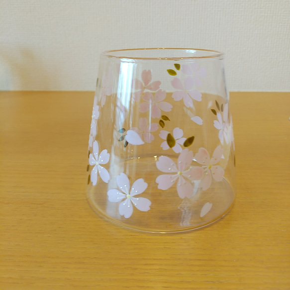 グラスペイント/桜の富士山型グラス（R-091） 2枚目の画像