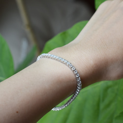 Tennis Bracelet モアサナイト 3mm テニスブレスレット 18cm Silver　ソノリア 3枚目の画像