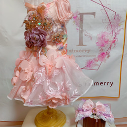 犬猫うさちゃん服　2着限定♡華やかピンク色ドレス 17枚目の画像