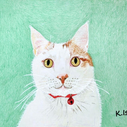 複製絵画「白猫の微笑み」K.Isobe 2L判 4枚目の画像