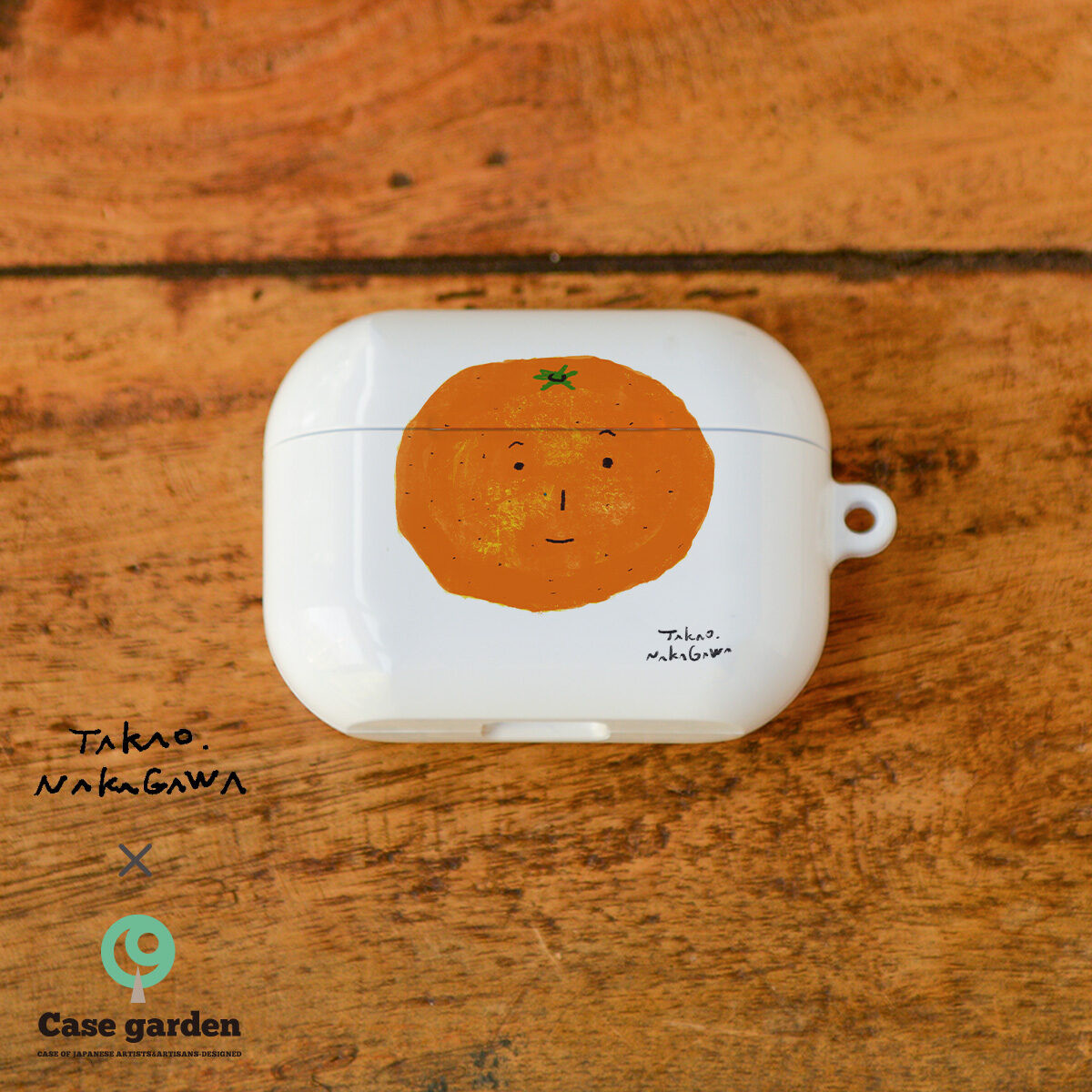 受注製作 AirPods ケース エアポッヅ ハード オレンジ みかん＊名入れ可