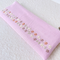 手刺繍ペンケース（ラベンダー） 5枚目の画像