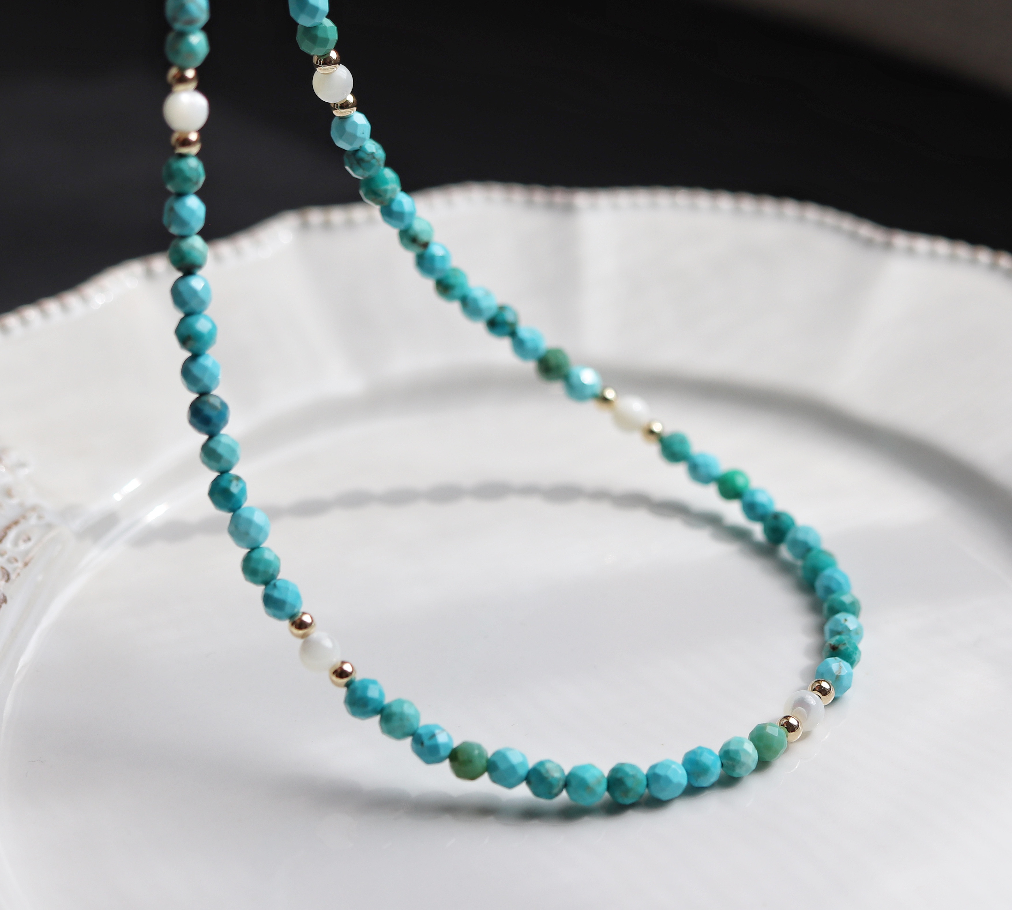 14kgf ミディアムターコイズネックレス