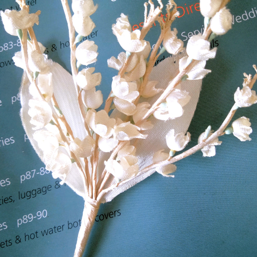 アンティーク布花 スズランの コサージュパーツ 鈴蘭 ブーケ snap 通販  