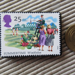 イギリス　切手ブローチ 9595 3枚目の画像