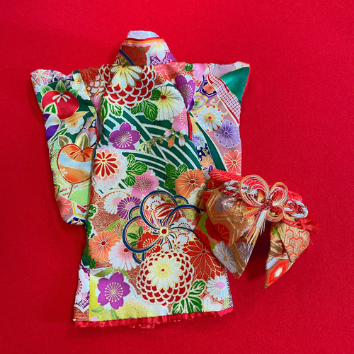 犬の着物✨本格大振袖 お引き摺り S グリーン 友禅金彩入り正絹 ペット