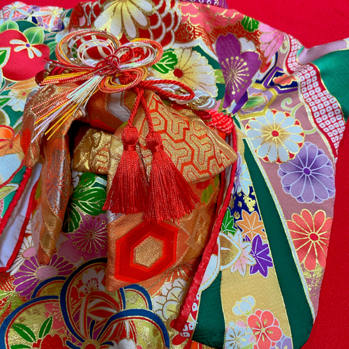 犬の着物✨本格大振袖 お引き摺り S グリーン 友禅金彩入り正絹 ペット