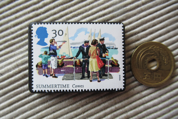 イギリス　切手ブローチ 9596 3枚目の画像