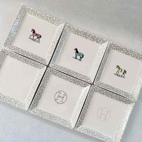 新品/未使用】ポーセラーツ/スクエアプレート6点セット 中皿