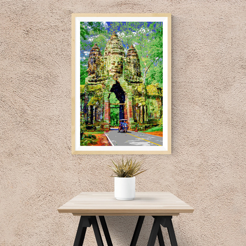 アートポスター】カンボジア アンコール・トムの北大門（作品No