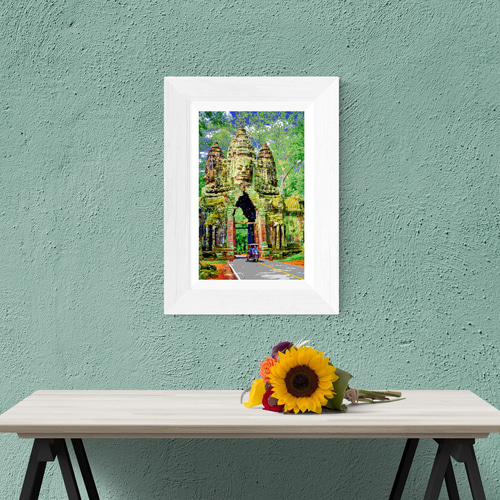 アートポスター】カンボジア アンコール・トムの北大門（作品No