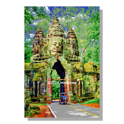 【アートポスター】カンボジア アンコール・トムの北大門（作品No.592） 5枚目の画像