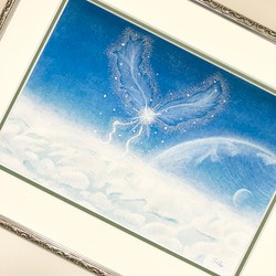 【絵画】空への記憶《+ポストカード》パステルアート　癒し　空 2枚目の画像