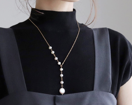 人気No.1 ネックレス」4way・淡水パール Yラインネックレス