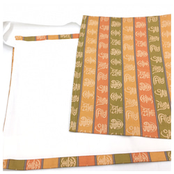 美品　簡単装着　正絹　名古屋帯　織り文様　二部式　付け帯　薄い茶　 6枚目の画像