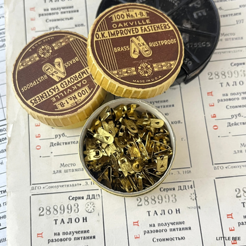 132・ヴィンテージペーパークリップ 真鍮 1箱 クリップ 文具