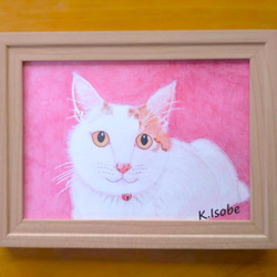 複製絵画「語りかける白猫」K.Isobe 2L判 2枚目の画像