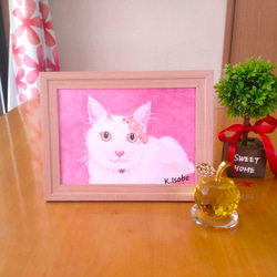 イラストフレーム「窓の外の雨を眺める猫の横顔」みしま ゆかり 2L判