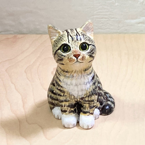 キジトラ猫の置物 招き猫 猫ハウス 通販 17583422｜Creema(クリーマ)