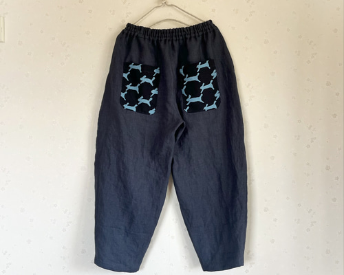 ミナペルホネン run run run バルーンパンツ リネン100% 夏用パンツ L