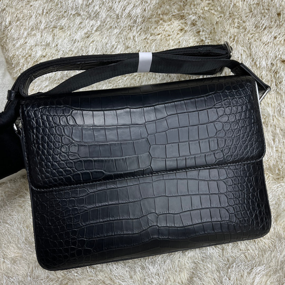 ワニ革 ショルダーバッグ クロコダイルレザー 出張 メンズ 肩掛け