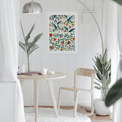 【NO.567】おしゃれな花柄模様アートポスター☆鈴蘭グリーンボタニカルナチュラルレトロカフェ雑貨リビング北欧B5B4 12枚目の画像