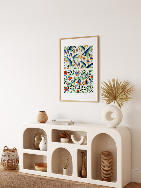 【NO.567】おしゃれな花柄模様アートポスター☆鈴蘭グリーンボタニカルナチュラルレトロカフェ雑貨リビング北欧B5B4 6枚目の画像