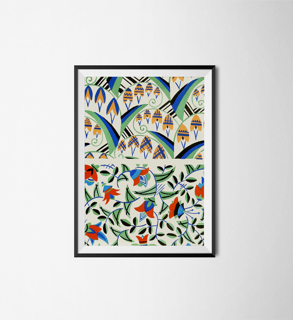 【NO.567】おしゃれな花柄模様アートポスター☆鈴蘭グリーンボタニカルナチュラルレトロカフェ雑貨リビング北欧B5B4 1枚目の画像