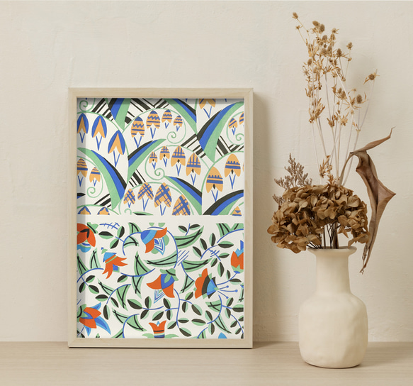 【NO.567】おしゃれな花柄模様アートポスター☆鈴蘭グリーンボタニカルナチュラルレトロカフェ雑貨リビング北欧B5B4 9枚目の画像