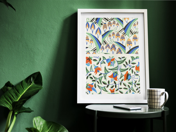 【NO.567】おしゃれな花柄模様アートポスター☆鈴蘭グリーンボタニカルナチュラルレトロカフェ雑貨リビング北欧B5B4 11枚目の画像