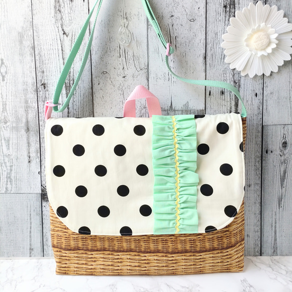 図書袋 絵本バッグ ショルダーバッグ ドットカラフル 【公式通販】