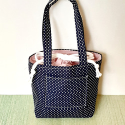 ドット柄刺繍収納バッグ グレー ドット柄刺繍収納バッグ グレー ドット柄刺繍収納バッグ グレー