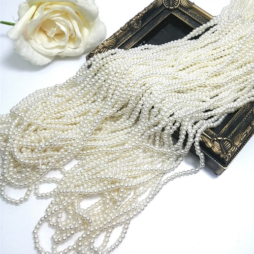 大量セット❣ 約2300～2400個(10本） 4mm 穴あり パール モチーフ 