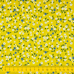 黄色い小花柄 コットン ポプリン 春生地 韓国製 4枚目の画像