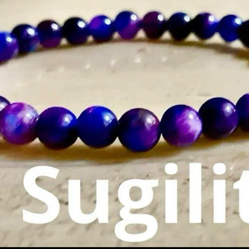 天然石 スギライト 杉石 ブレスレット南アフリカ産パープルブルー6mm  