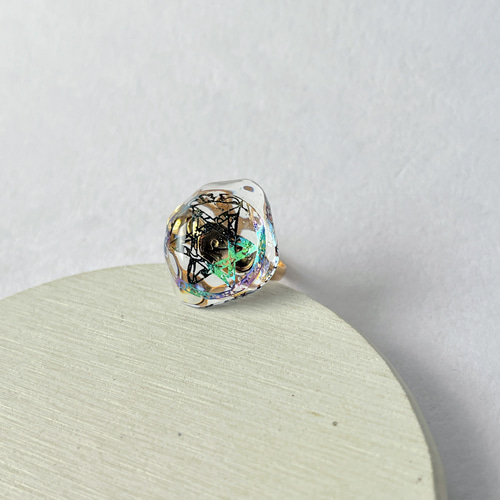 六芒星の魔法陣水面リング / レジン / 指輪 / ファンタジー 指輪