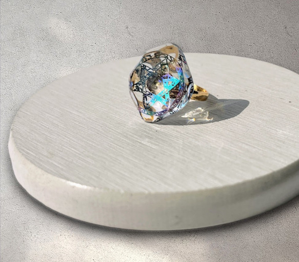 六芒星の魔法陣水面リング / レジン / 指輪 / ファンタジー 指輪