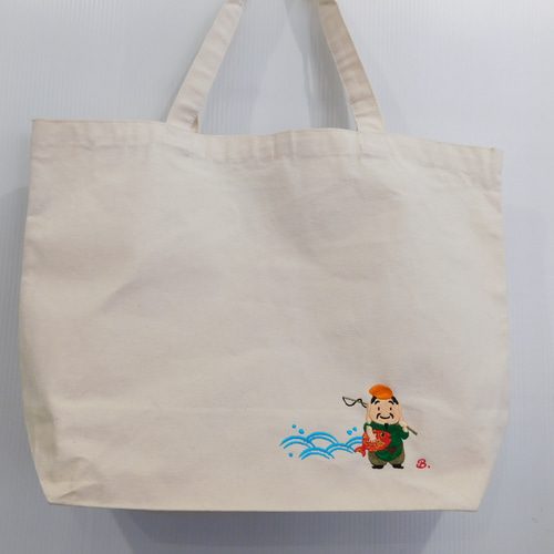 七福神 恵比寿様の刺繍入りオリジナルトートバッグ トートバッグ