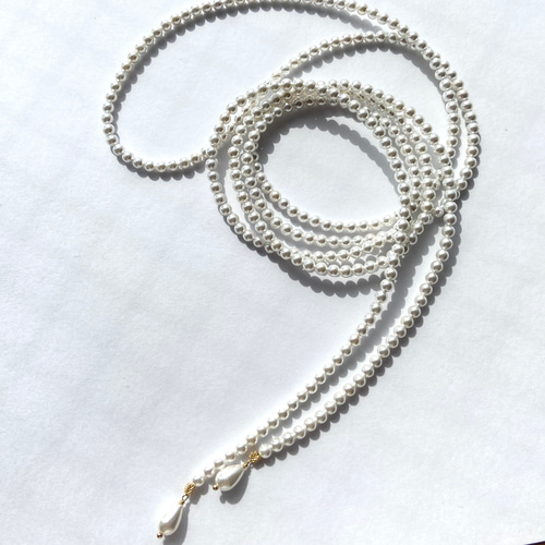 送料無料】シェルパール パール ラリエット ベビーパール ロング