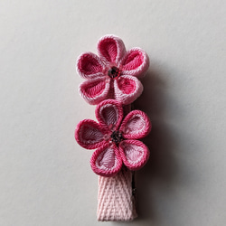 つまみ細工のヘアピン(3個セット）　花　ピンク　和装小物　プレゼント　浴衣 2枚目の画像