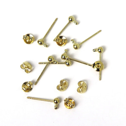 スタッフドピアス金具 ゴールド 8個 アクセサリーパーツ イヤー金具 手芸 工作 手作り 2枚目の画像