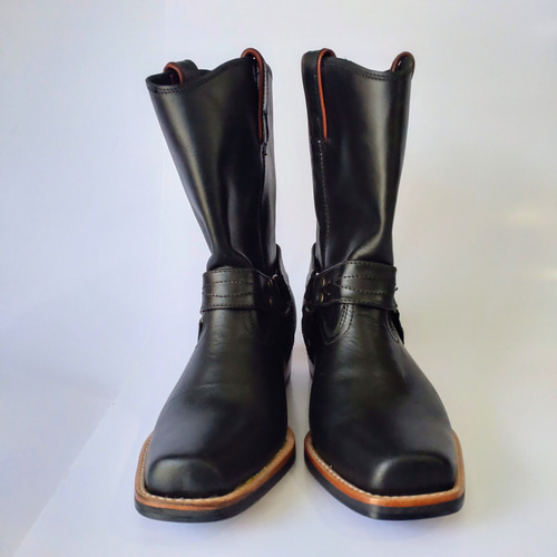 【HACIENDA】本革 ウエスタンブーツ ブラック レザー 24cm HACIENDA】本革 ウエスタンブーツ ブラック レザー 24cm レディース