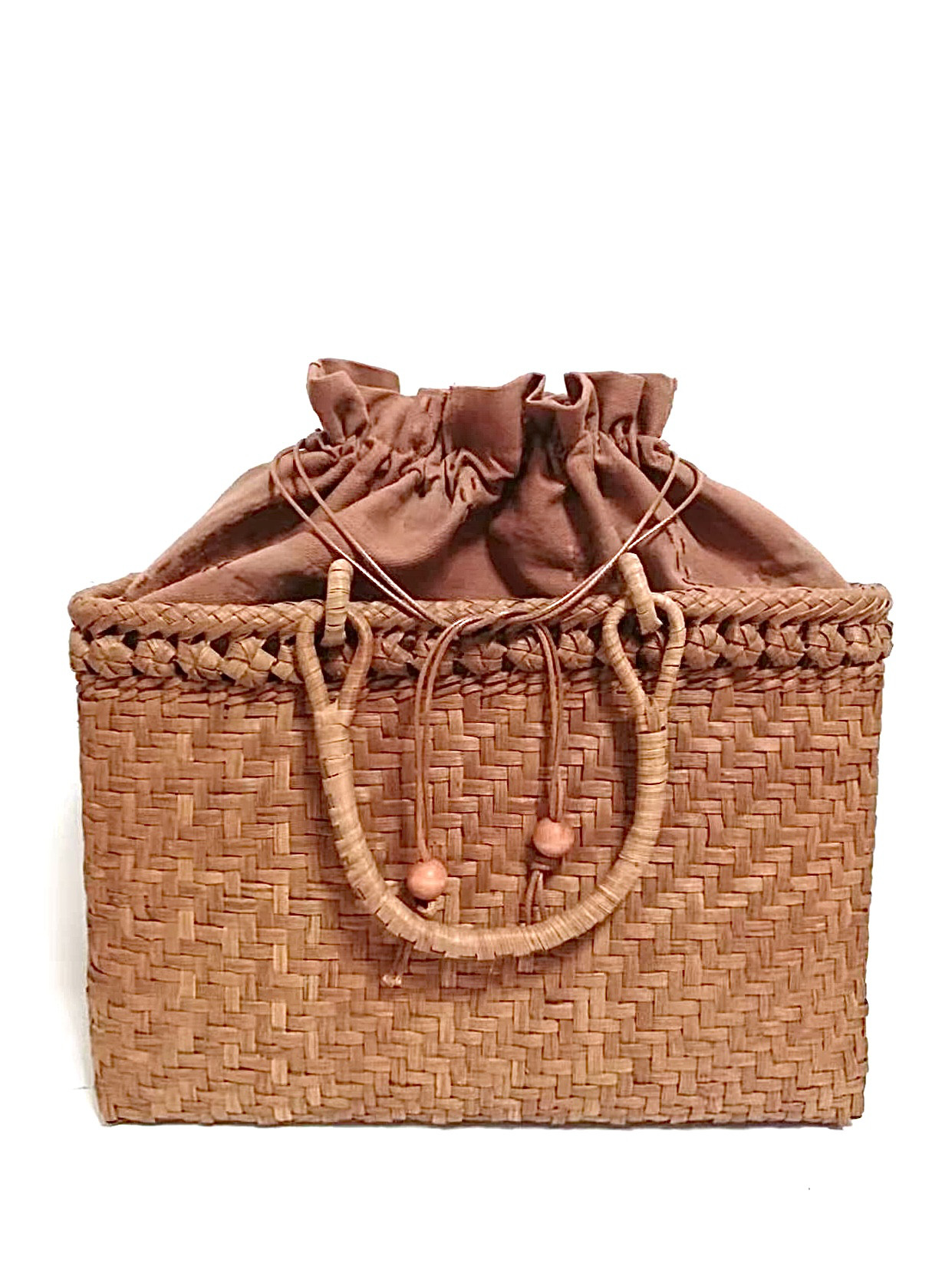 山葡萄バッグ四角形一段花結び