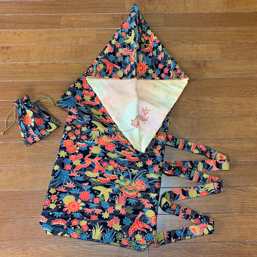 三味線 長袋 巾着 着物リメイク 津軽 楽器・アクセサリ mako 通販  