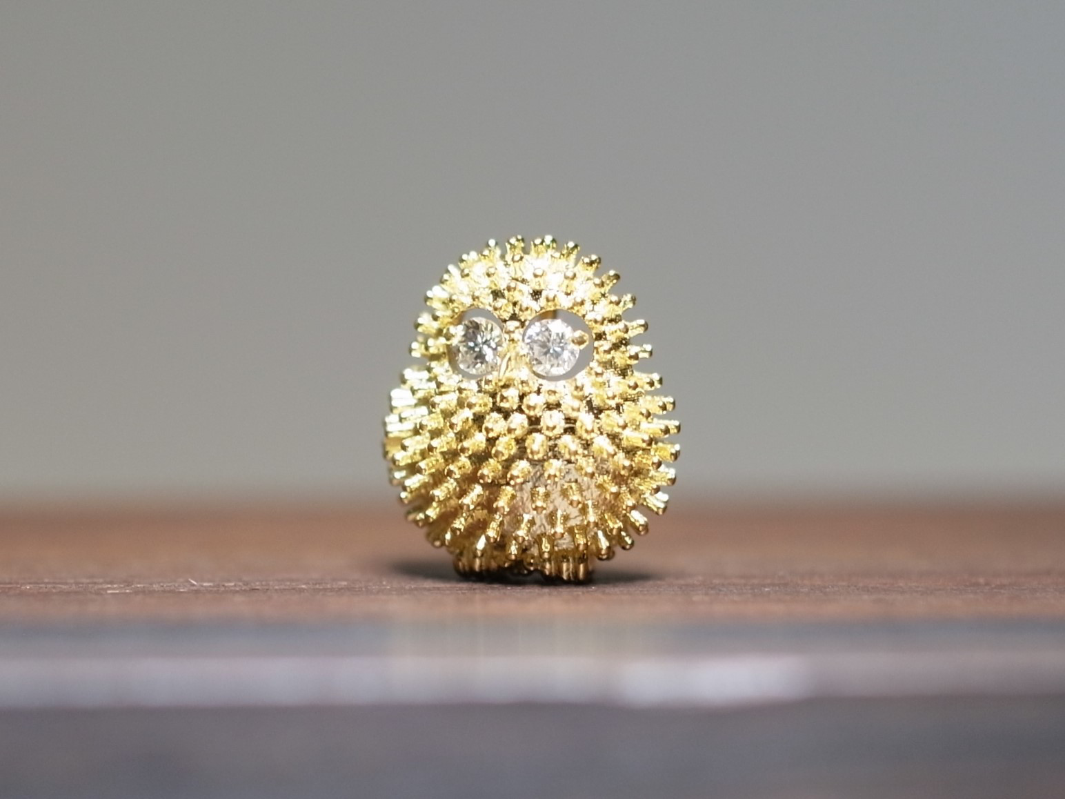 K18フクロウネックレス ダイヤモンドネックレス フクロウ 幸運 幸福  縁起物 チェーン45～60cmオーダー制作